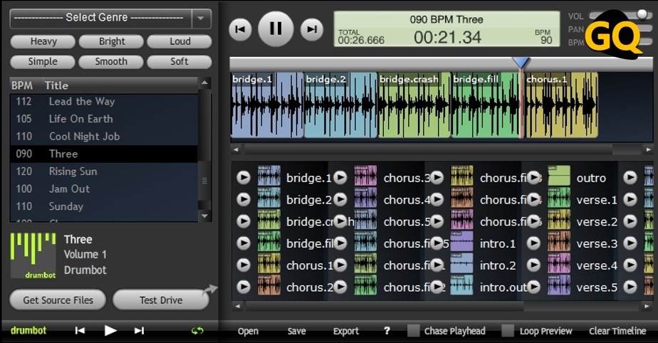 Drumbot est une boîte à rythmes virtuelle gratuite qui le rend simple.