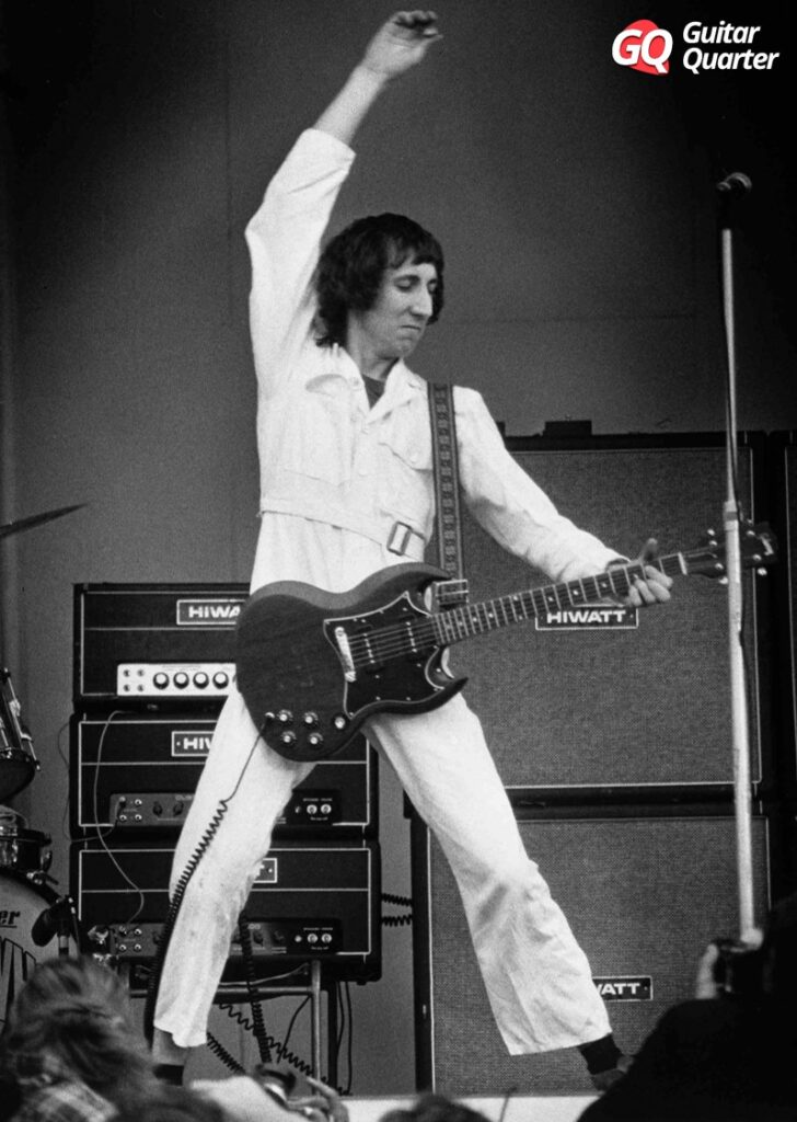 Pete Townshend, guitarrista de The Who, con su Gibson SG Special.