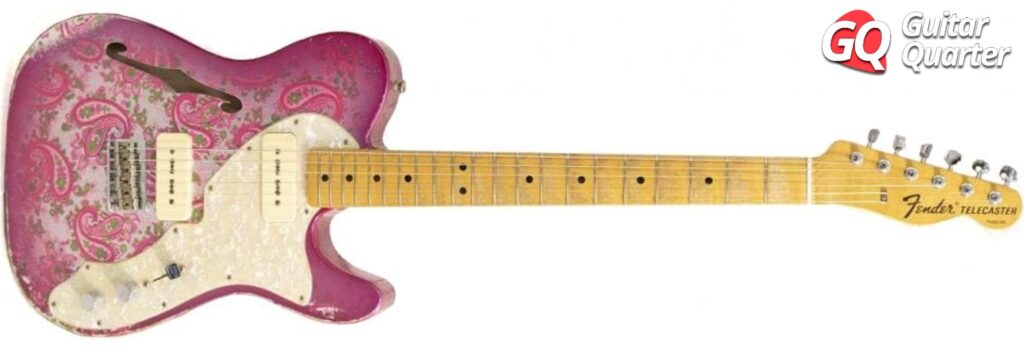 Fender Telecaster Thinline Custom Shop with P90s and heavy relic Paisley Red / Pink finish.