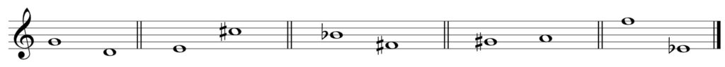Melodic intervals, which are formed by two single sounds, one after the other, as in a melody.
